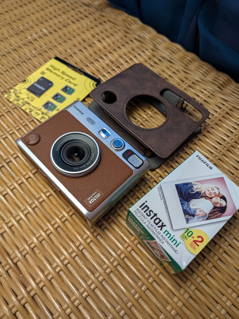 Fujifilm Instax Mini Brown and Silver Instant Camera with Brown Case
